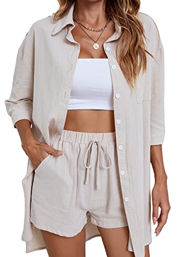 Image of CSleeve Button Down Shirt and Shorts Set