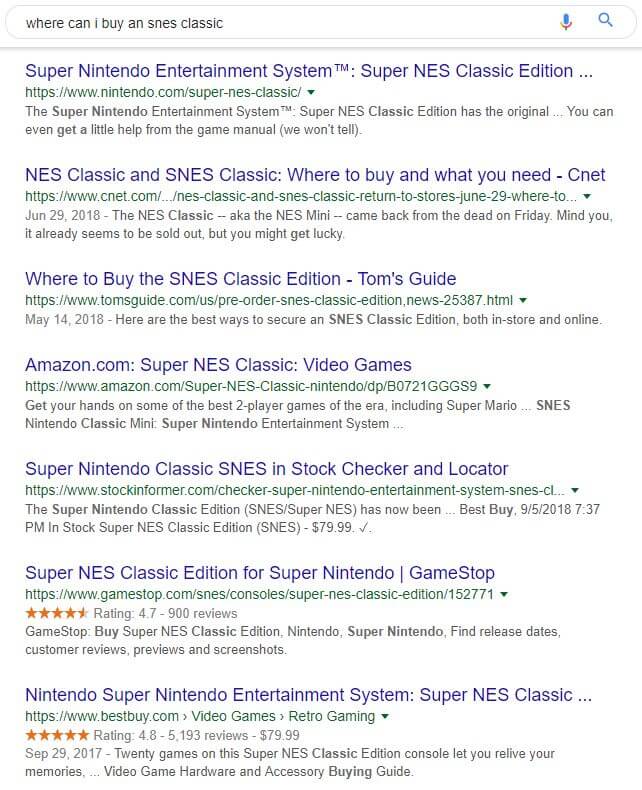 SNES classic e-commerce example